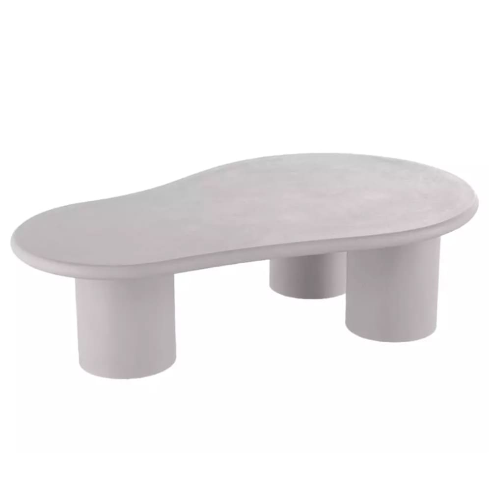 Table basse en microciment gris forme organique Table basse en microciment gris forme organique