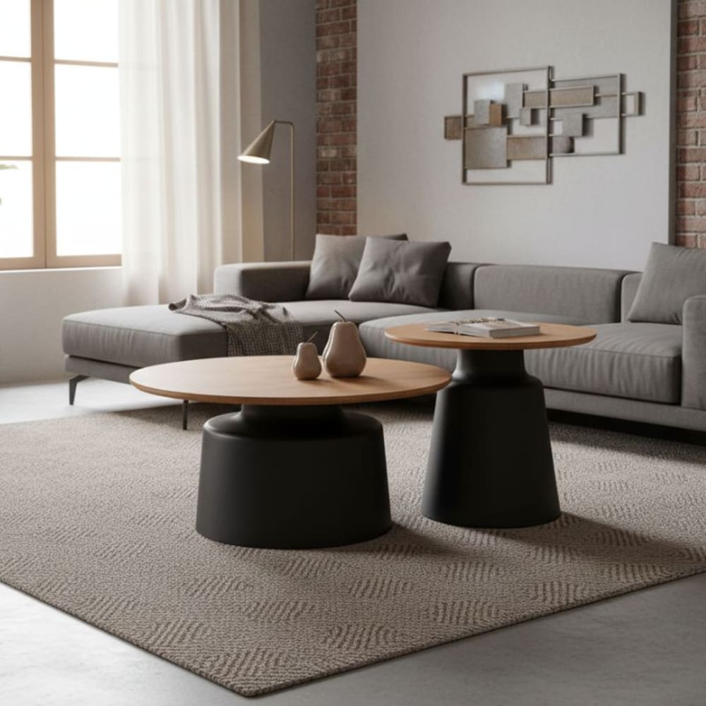 Set aus zwei ineinander steckbaren Couchtischen - Maisons Du