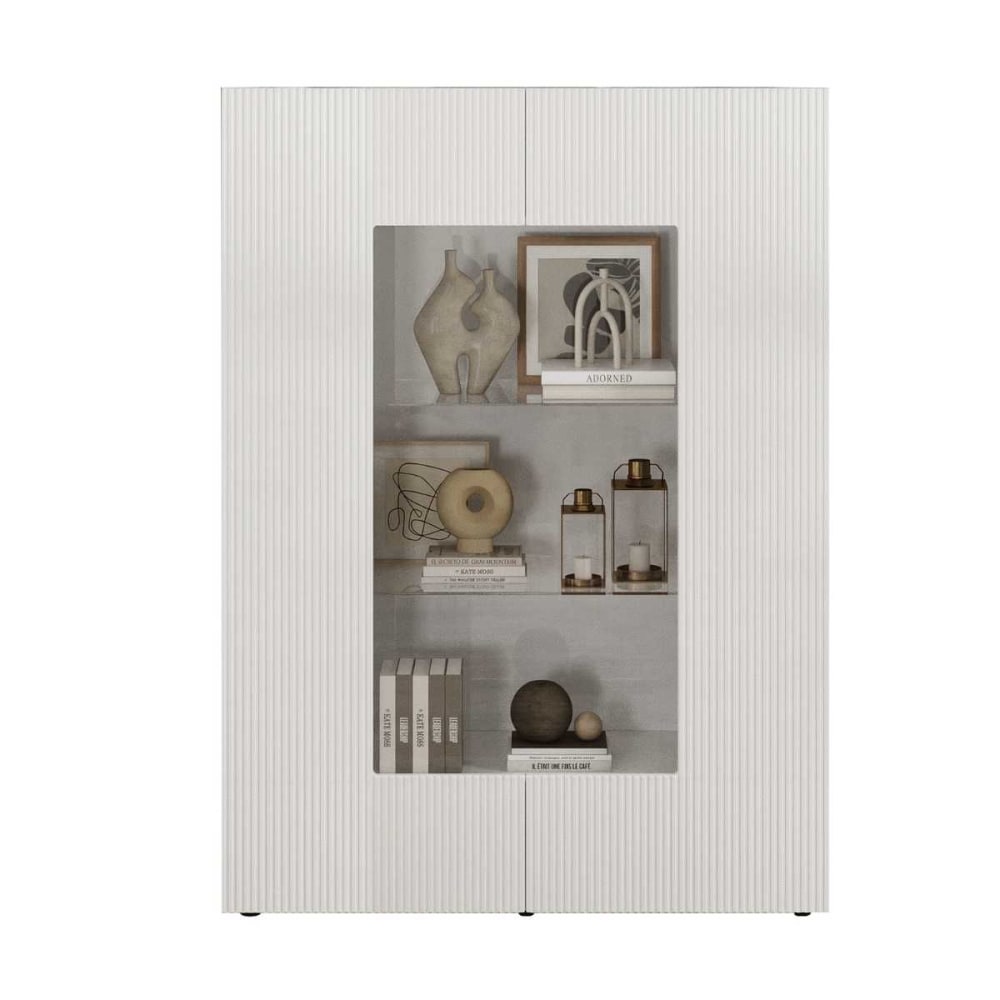 vitrine 2 portes blanc