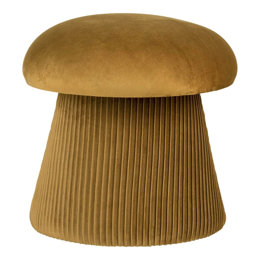 Pouf en velours jaune - forme