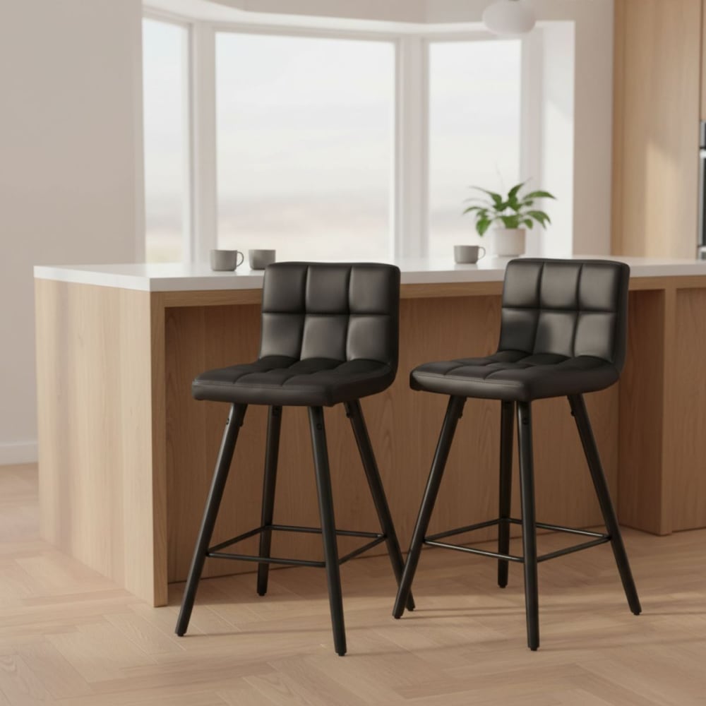 Lot de 2 tabourets noirs