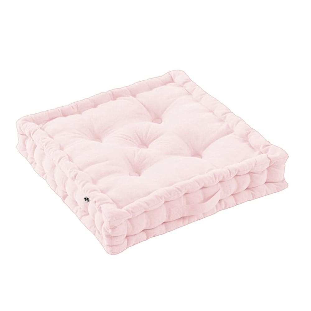Coussin de sol 50x50cm coton coloris pivoine