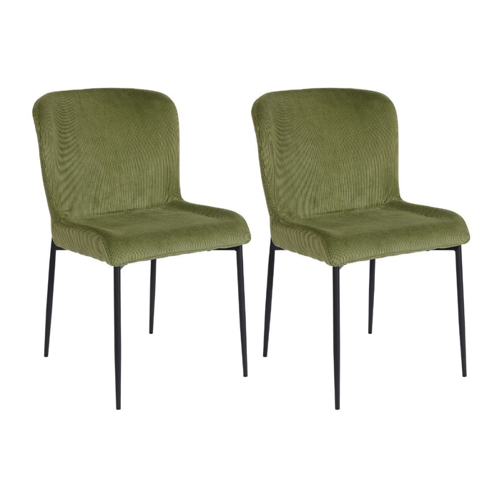 Lot de 2 chaises tissu - vert