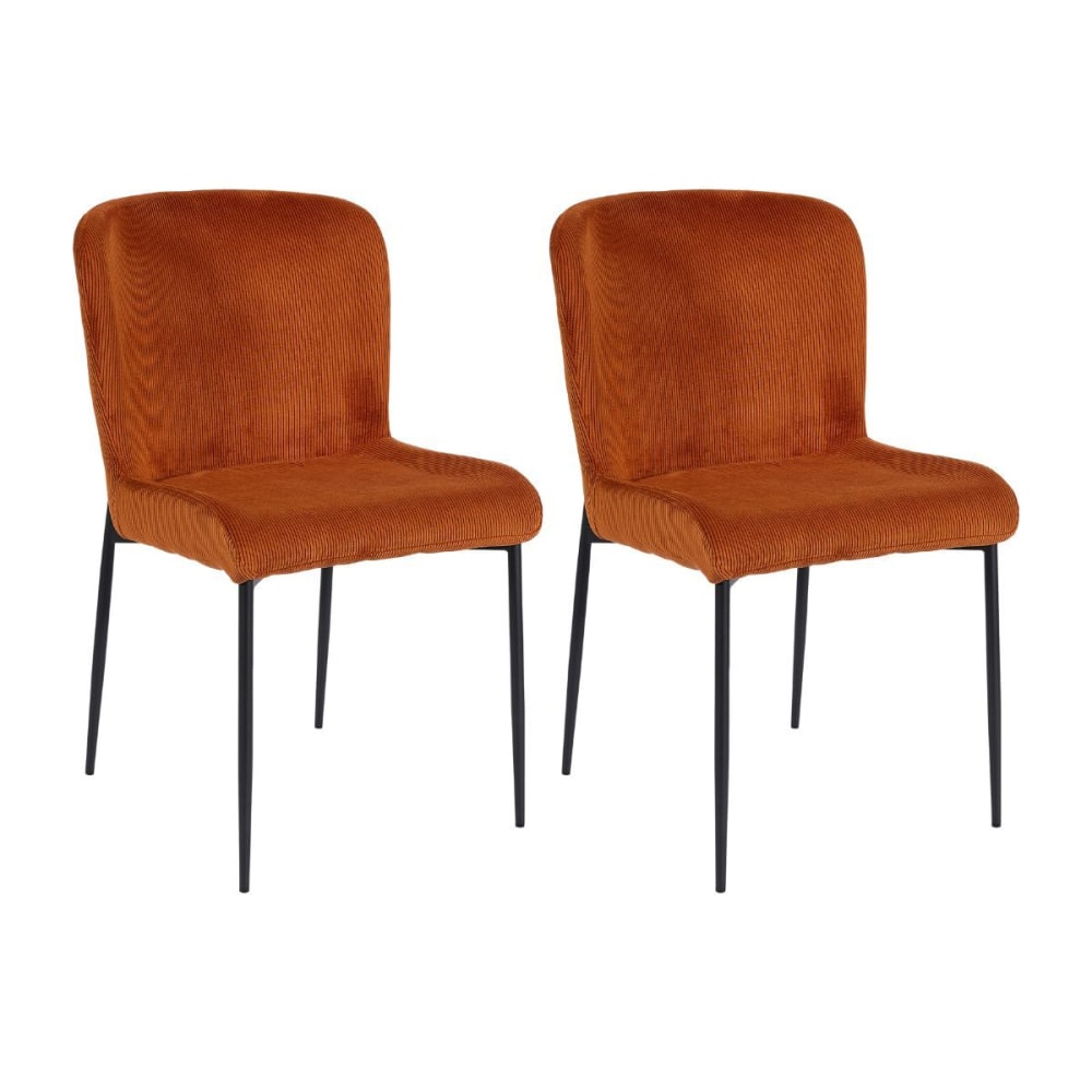 Lot de 2 chaises tissu - terracotta
