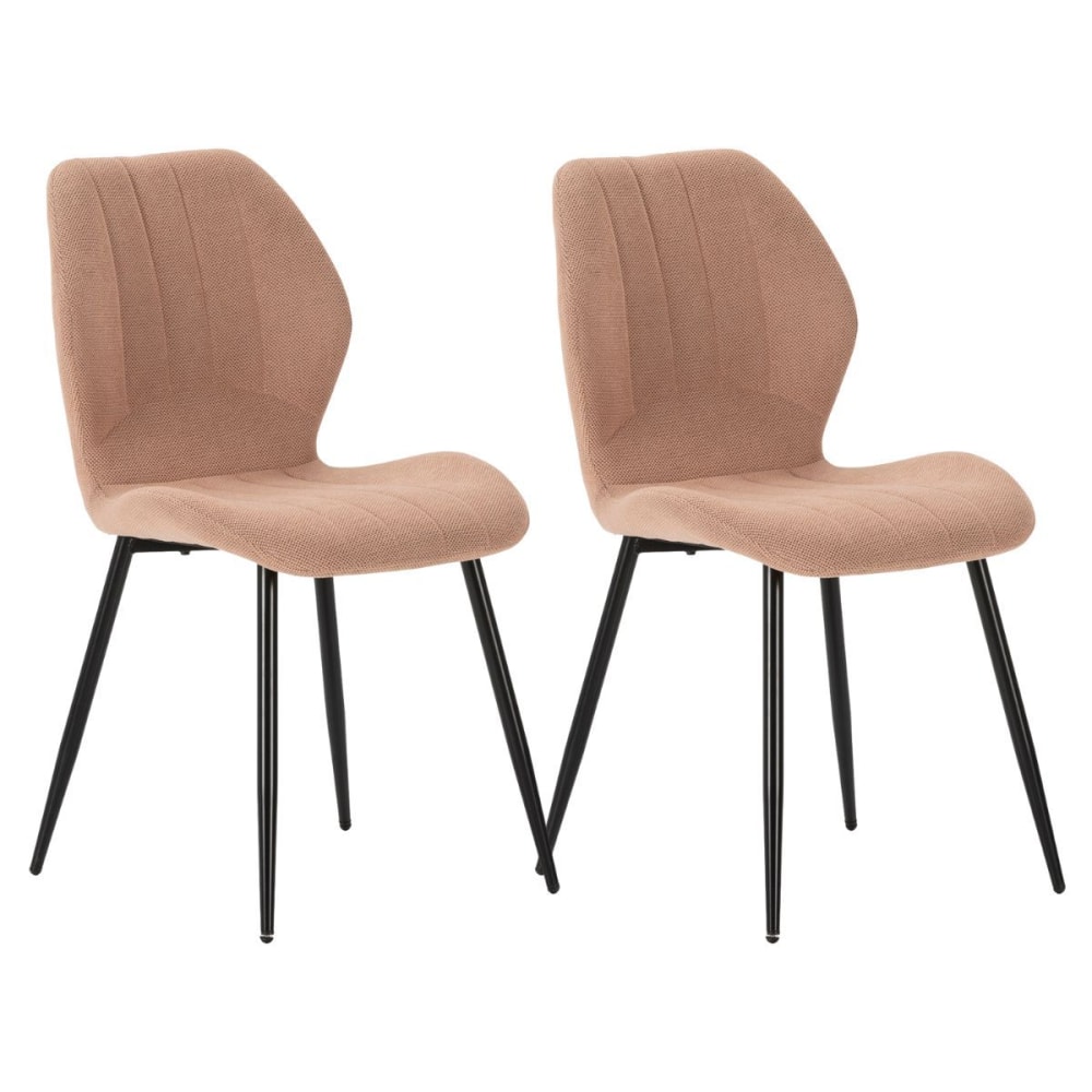 Lot de 2 chaises tissu - saumon