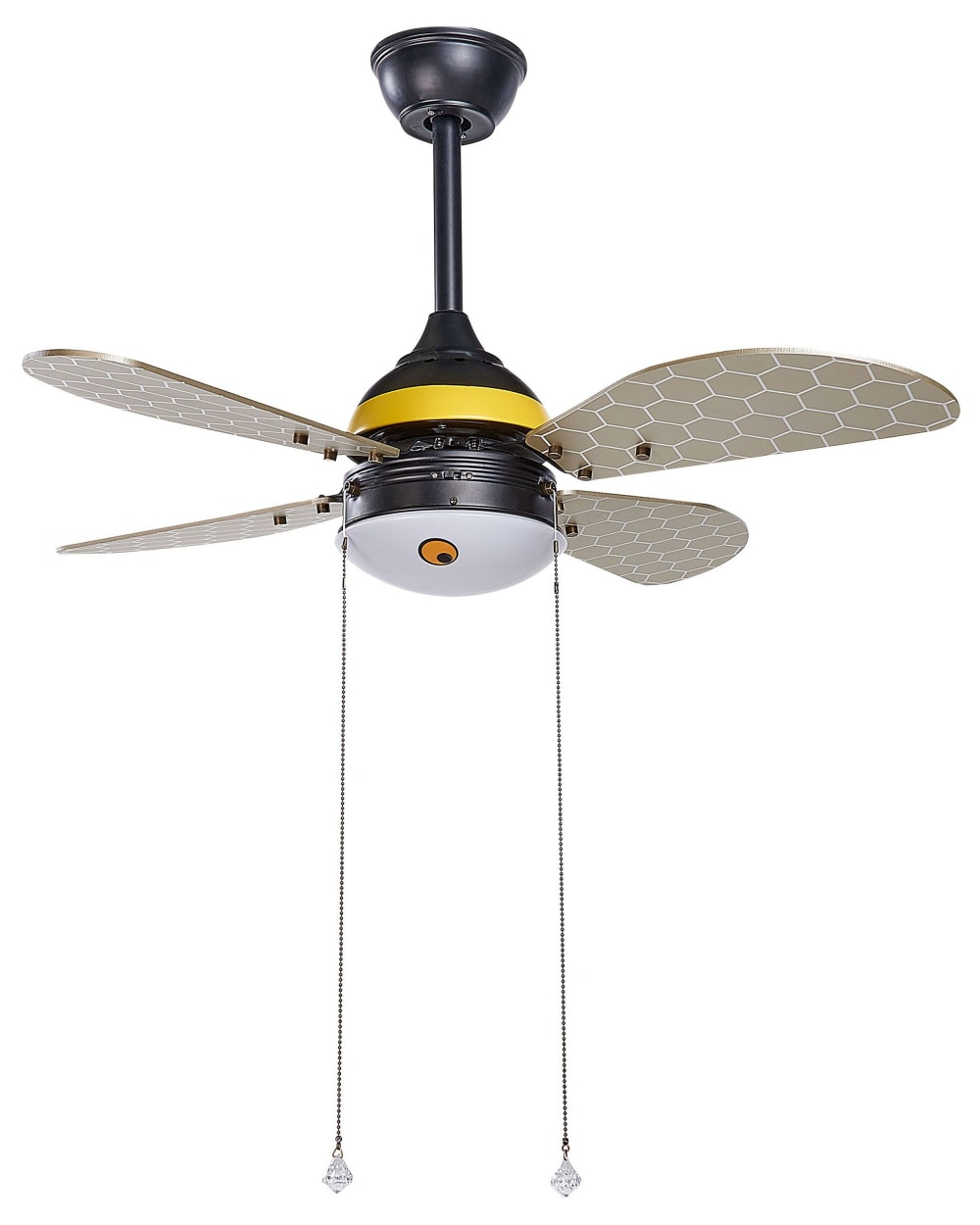 Beliani LED Deckenventilator mit Licht aus Metall 50cm, schwarz style modern - Metall