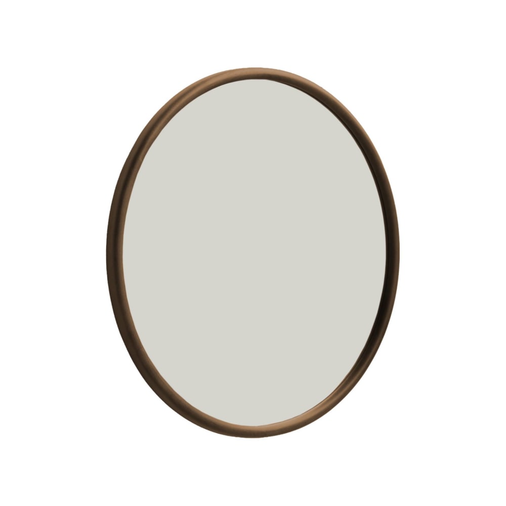 Miroir rond bois d'hévéa d60cm noyer