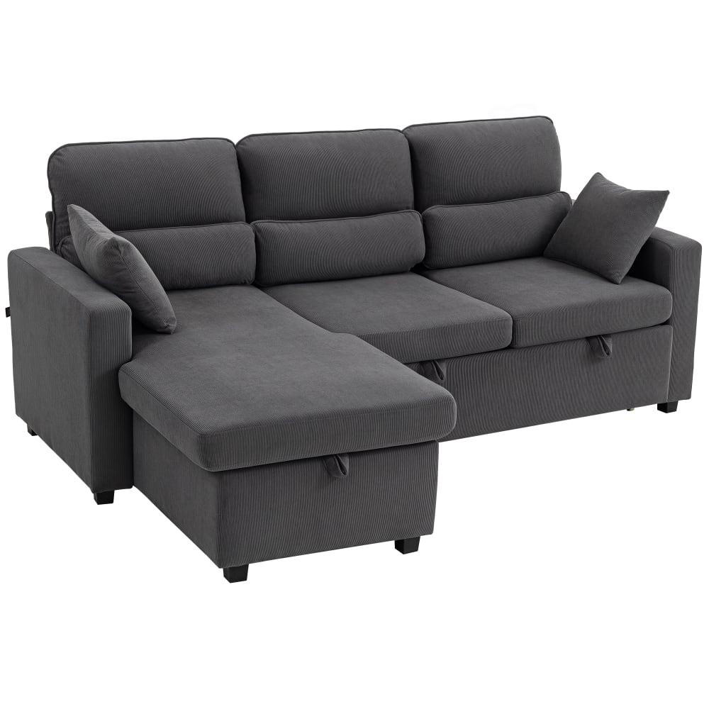 Canapé d'angle convertible - coussins velours
