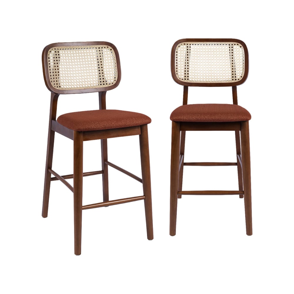2 tabourets de bar bois - noyer