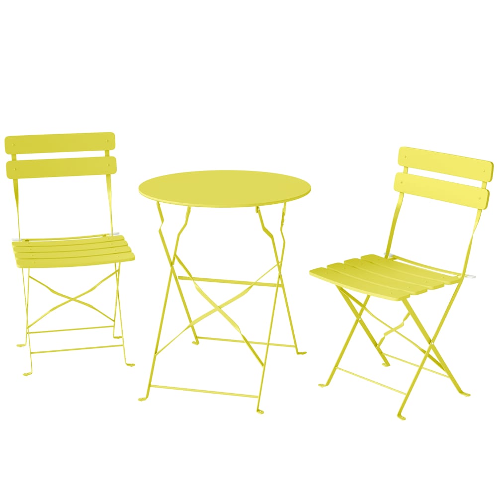 Ensemble bistrot de jardin - jaune