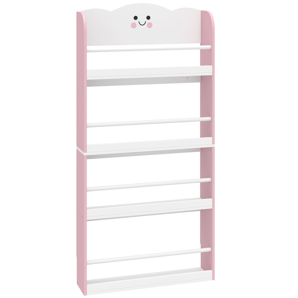 Bibliothèque enfant 4 niveaux thème barbe à papa bois rose