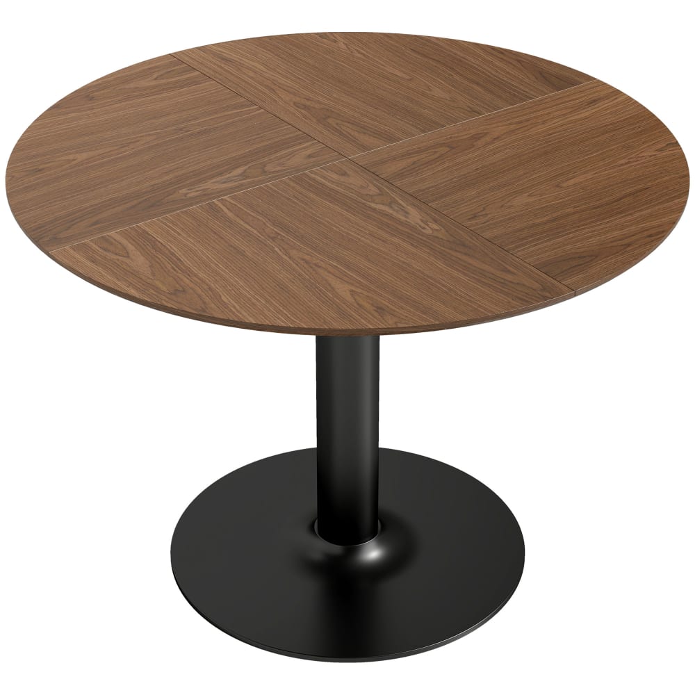 Table à manger ronde pour 4-6 personnes base en acier marron Table à manger ronde pour 4-6 personnes base en acier marron