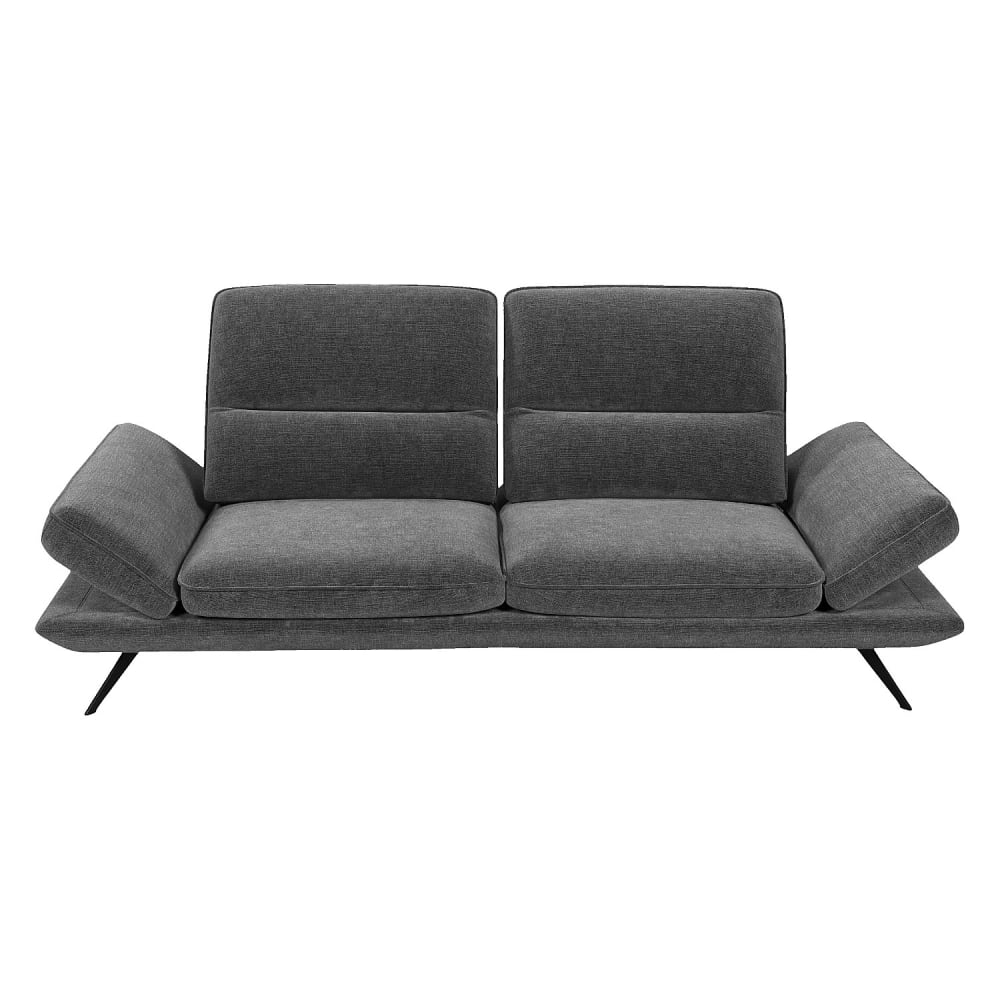 Canapé 3 places en tissu avec dossier avance-recule - gris ardoise