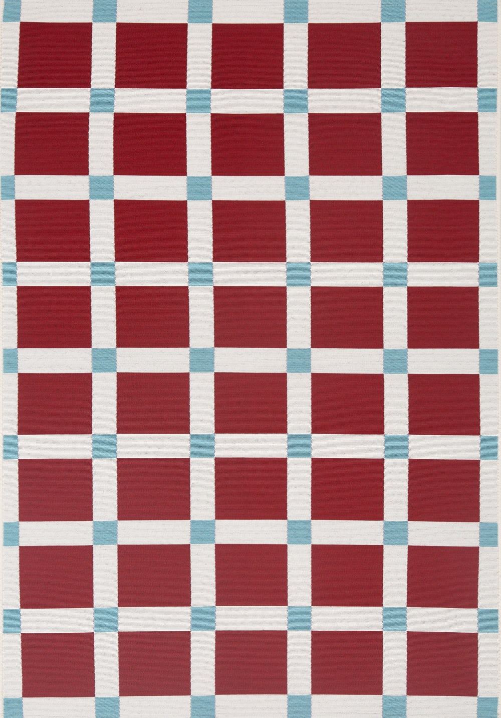 Nazar Innen-/Außenteppich mit bordeauxfarbenem Karomuster 160x230 cm Rot Pp - Polypropylen