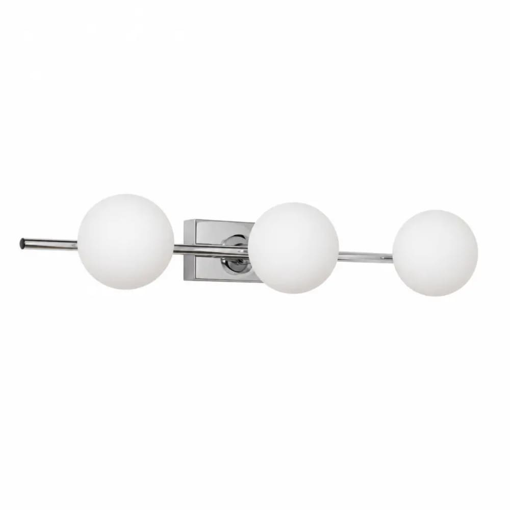 Applique murale métal chromé verre opale 3 globes ø11 cm g9
