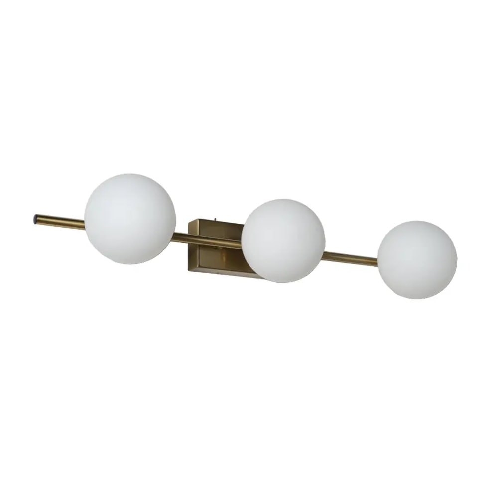Applique murale métal doré verre opale 3 globes ø11 cm g9