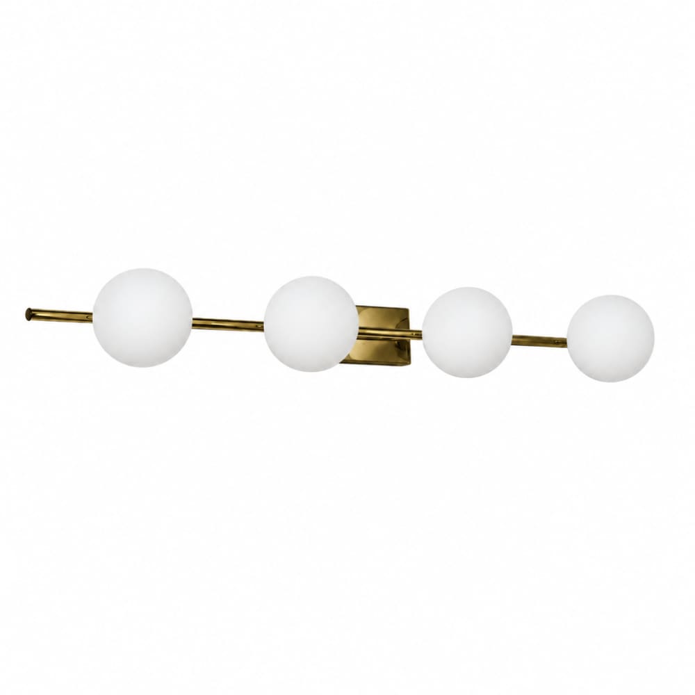 Alpinaluz Wandleuchte Metall goldfarben Opalglas 4 Kugeln Ø11 cm G9 style modern - Metall