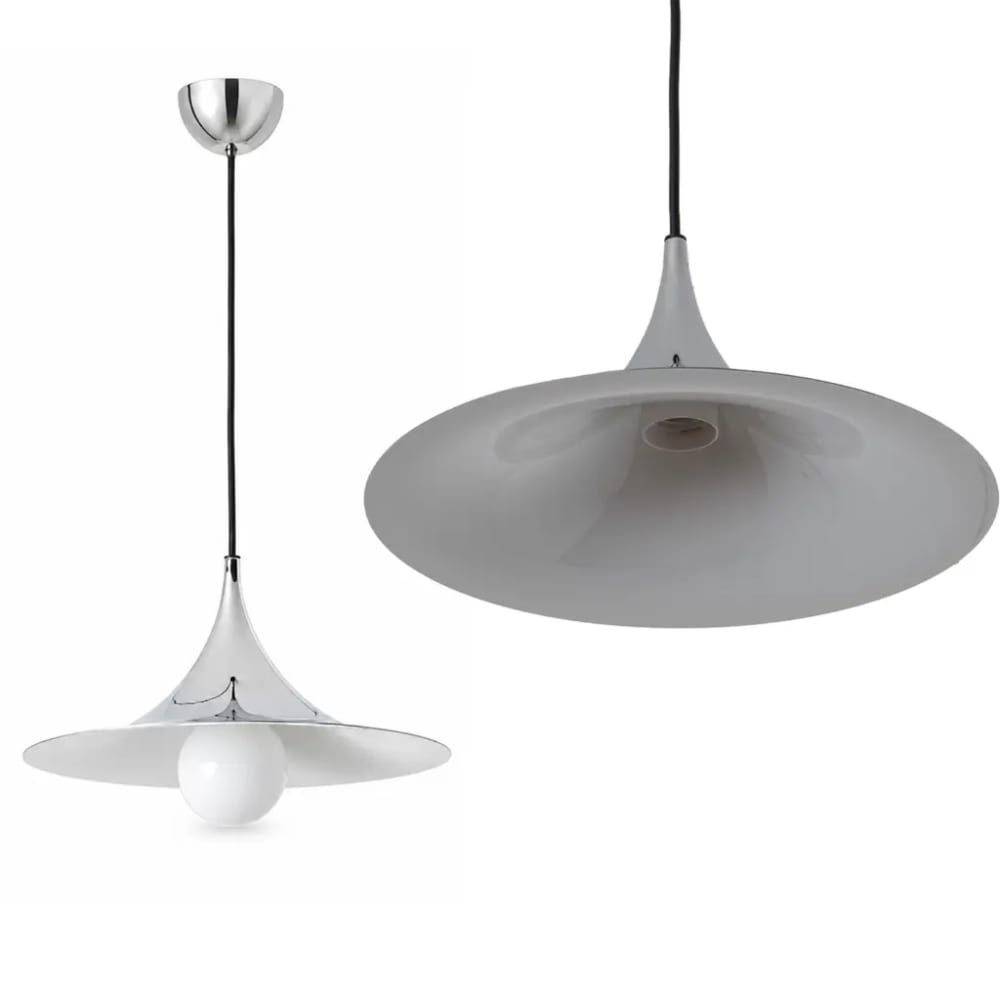 Suspension métal chromé ø30 cm trompette câble 380 cm — vue 4