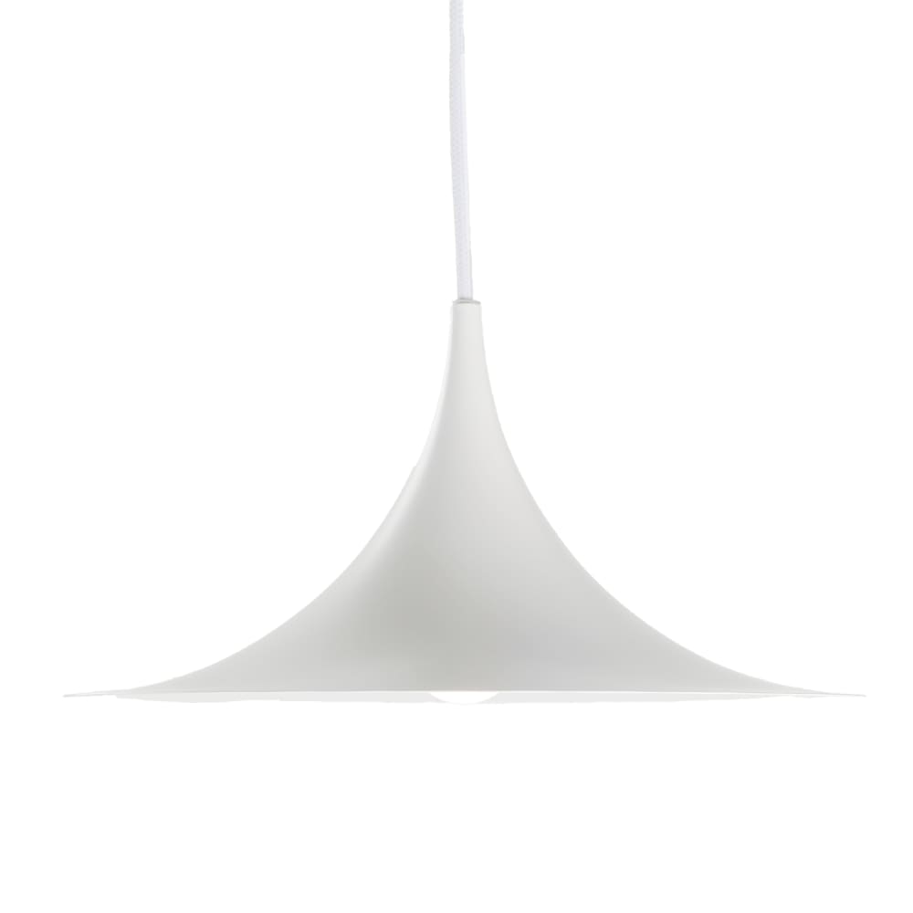 Suspension métal blanc ø30 cm trompette câble 380 cm
