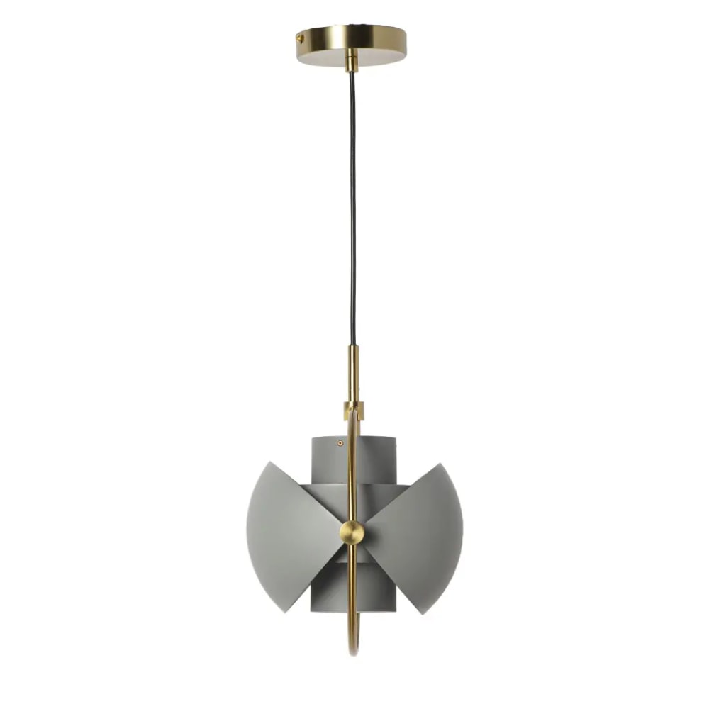 Alpinaluz Pendelleuchte Metall goldfarben grau Ø24 cm verstellbarer Schirm style modern - Metall