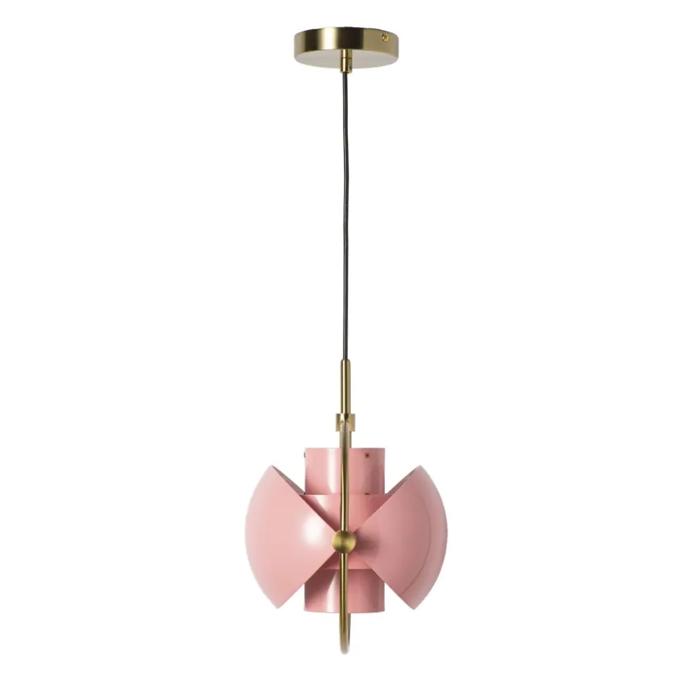 Alpinaluz Pendelleuchte Metall goldfarben rosa Ø24 cm verstellbarer Schirm style modern - Metall