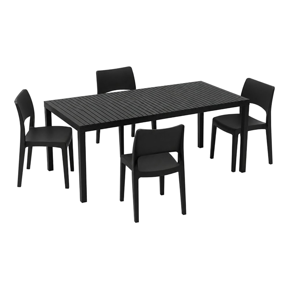 salon extérieur noir