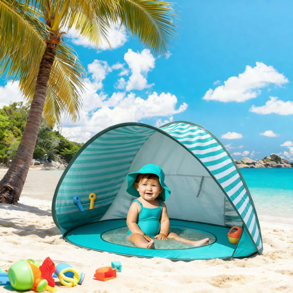 Strandzelt für Babys mit Mini-Pool aus Polyester - Maisons Du