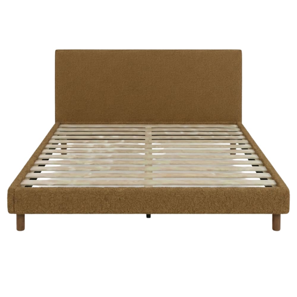 Lit en bouclette camel