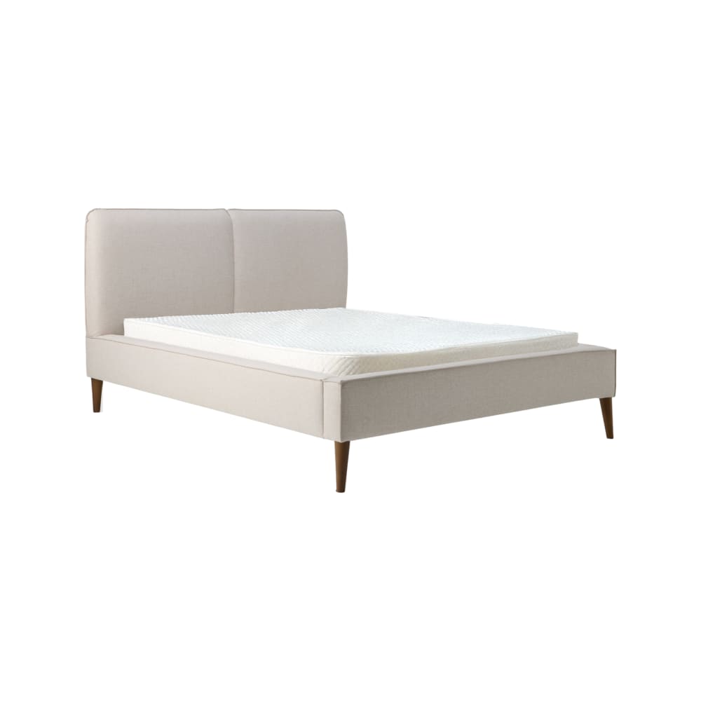 Lit en tissu beige 160 - 200