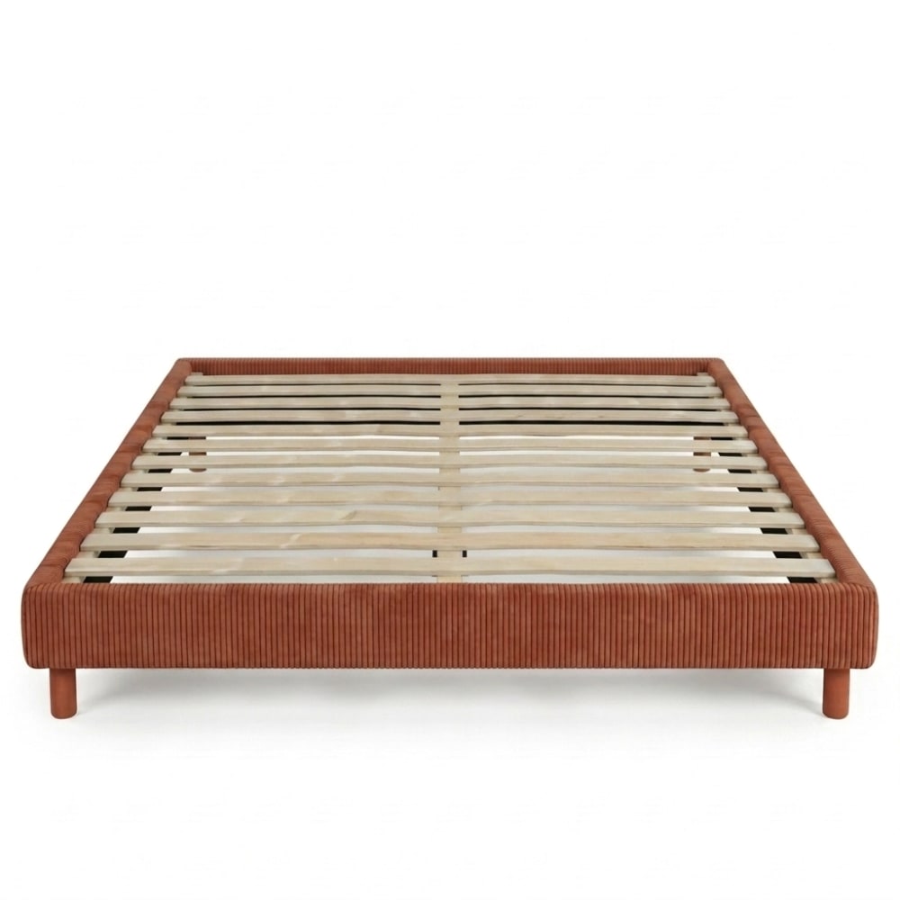 Lit avec sommier terracotta