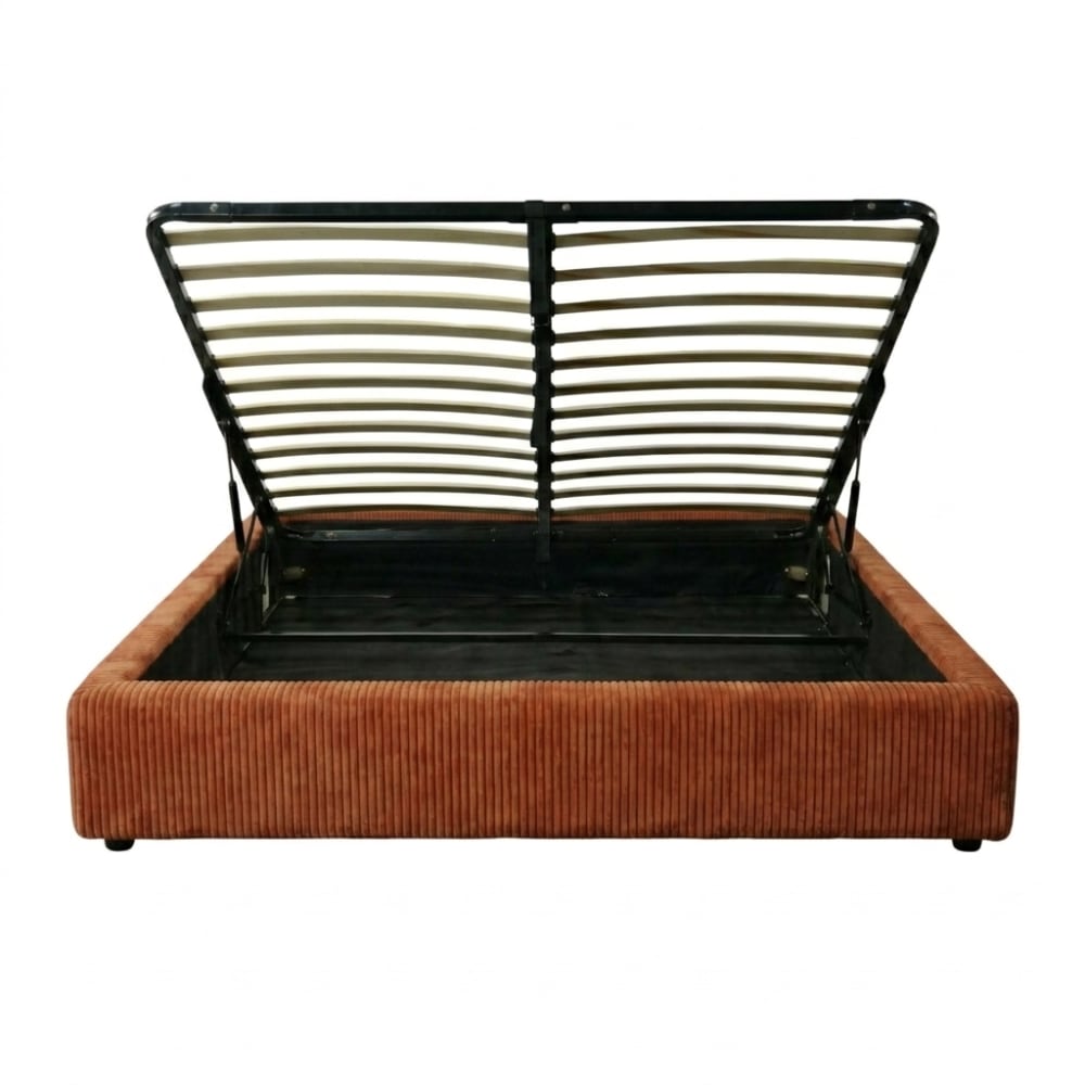 Lit coffre terracotta avec sommier 140x190 cm