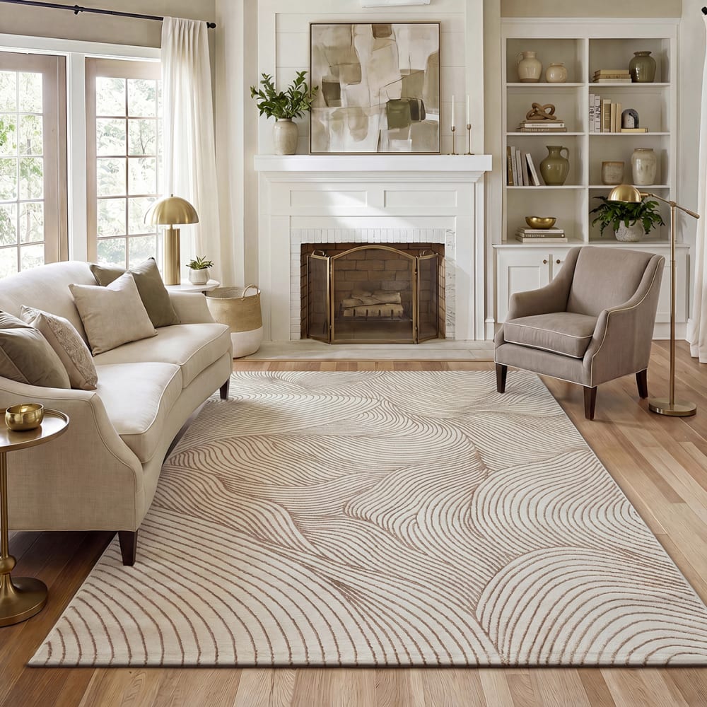 Tapis salon moderne élégant, beige, 160 x 230 cm — vue 3