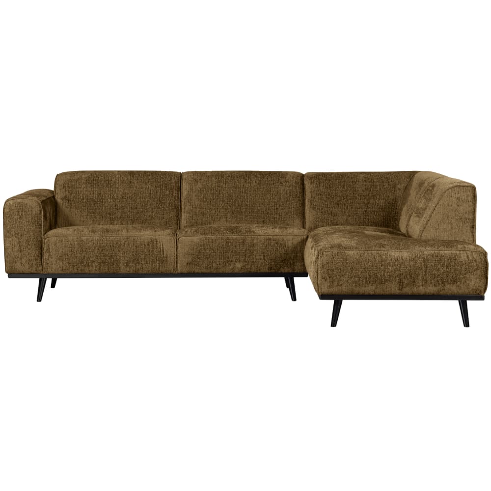 Canapé d'angle droit - velours vert olive