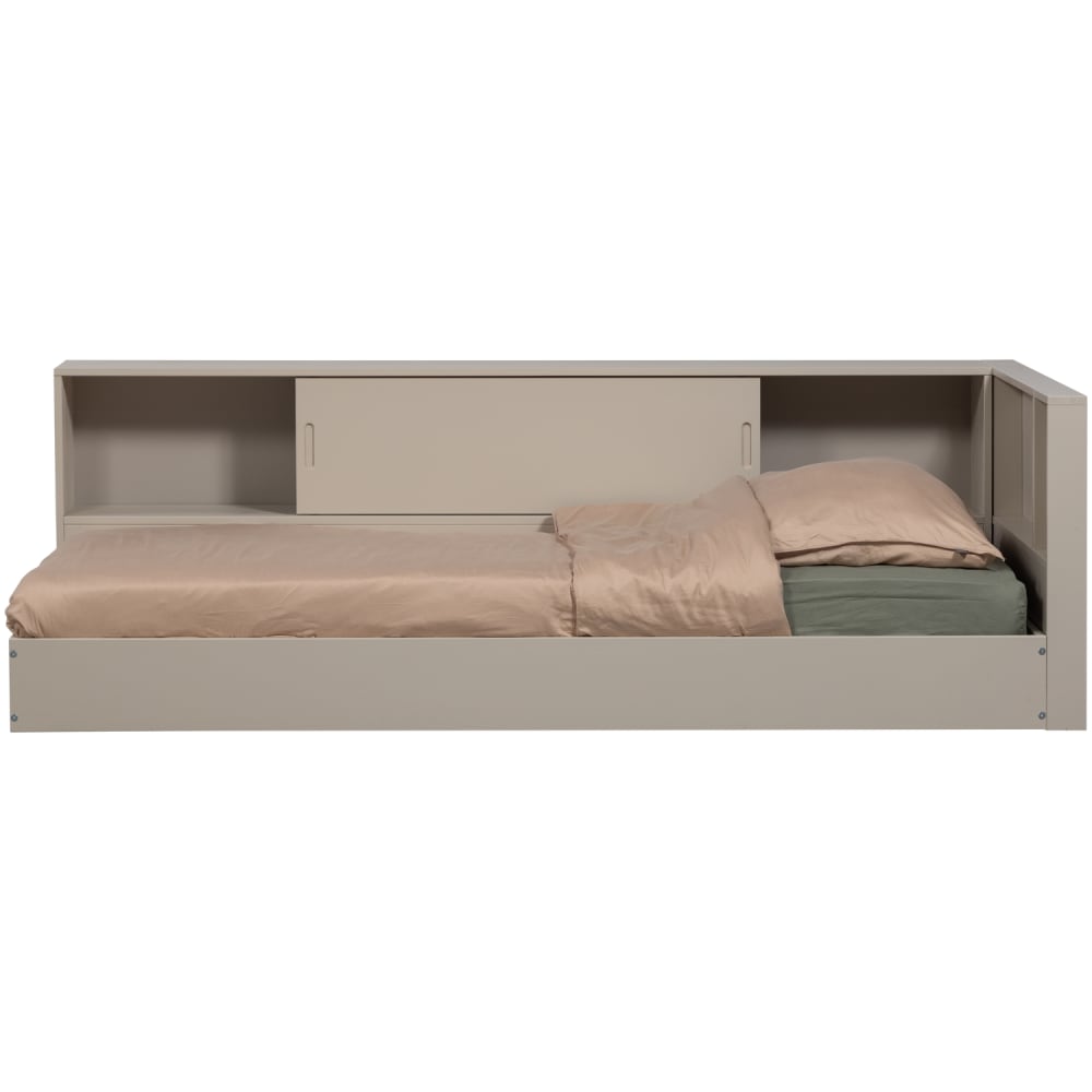 Lit banquette d'angle gauche avec rangement beige