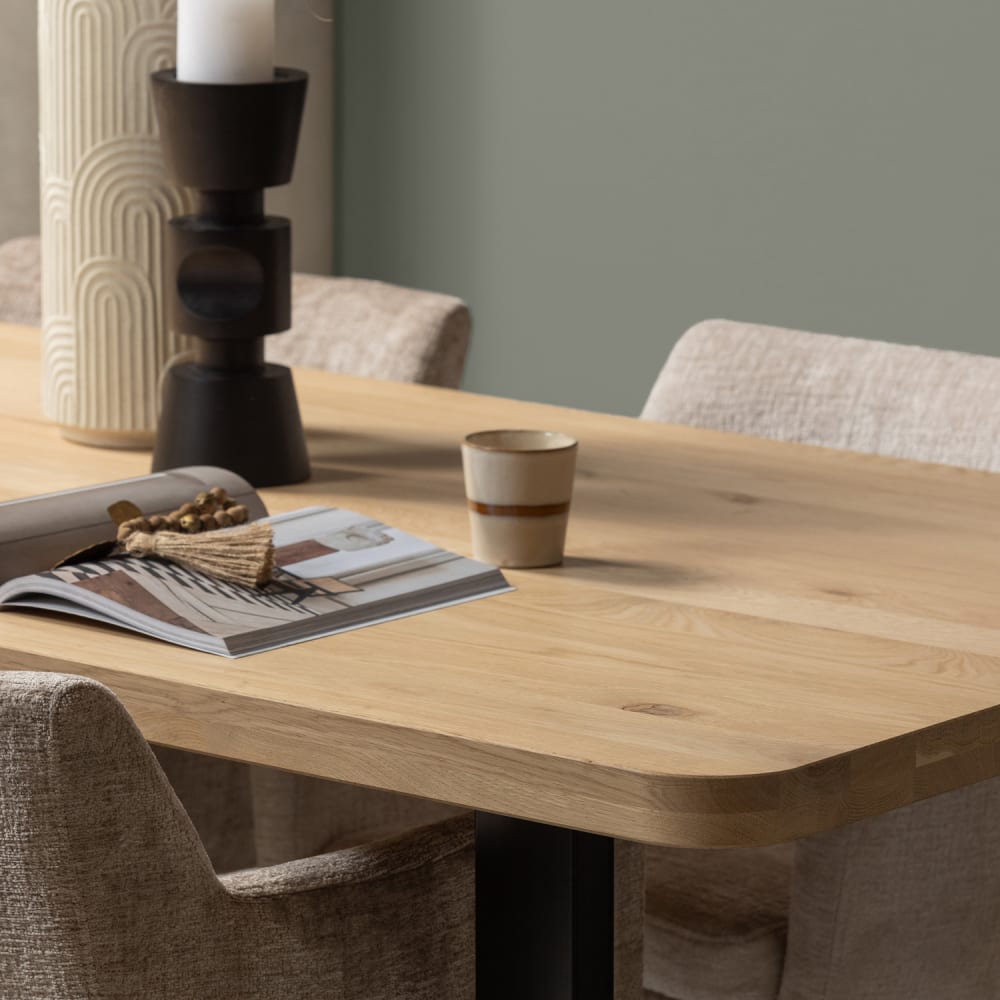 Plateau de table en bois de chêne 6 personnes naturel