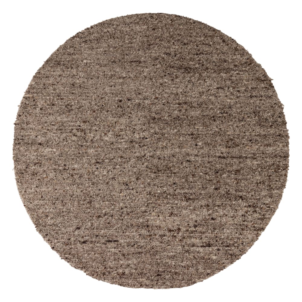 Tapis rond en laine marron