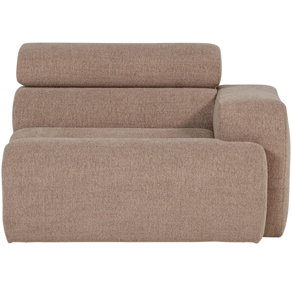 WOOOD 1-Sitzer Sofa-Element Armlehne Rechts aus Webstoff, Taupe style modern Taupe Pes - Polyester