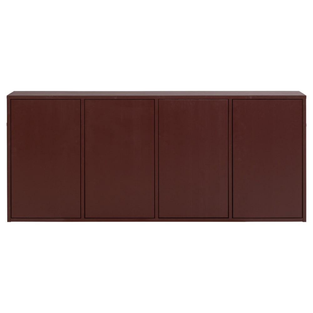 Buffet en bois de pin rouge bordeaux
