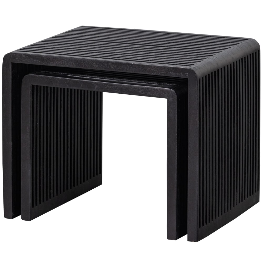 Lot de 2 tables d'appoint - teck