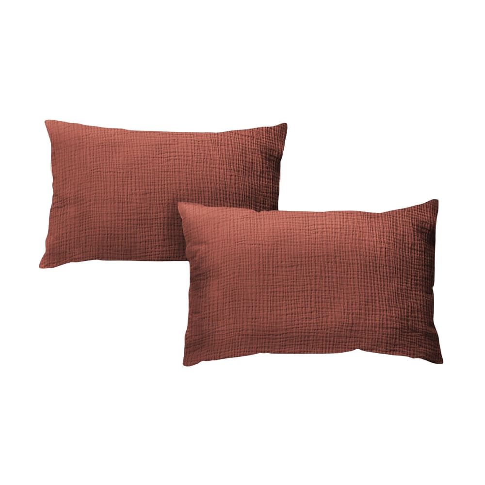Lot de 2 taies d'oreillers - coton mocca