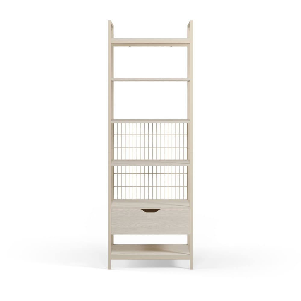 Dressing ouvert modulable 1 tiroir métal & bois l60xh179,5cm beige Dressing ouvert modulable 1 tiroir métal & bois l60xh179,5cm beige
