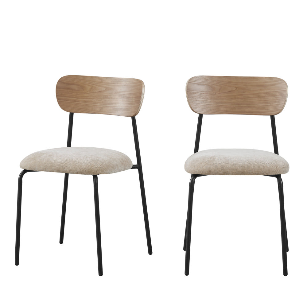 lot de 2 chaises en bois