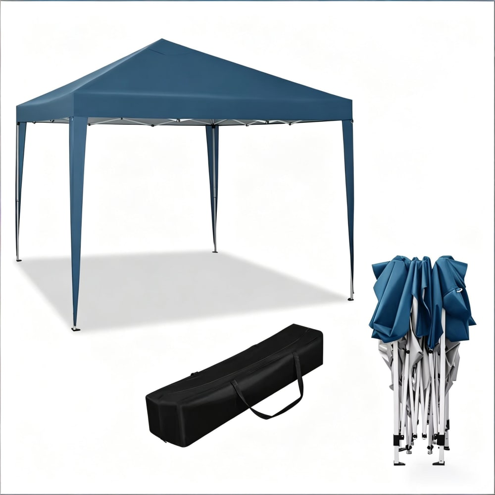 Tonnelle pliante en acier - bleue