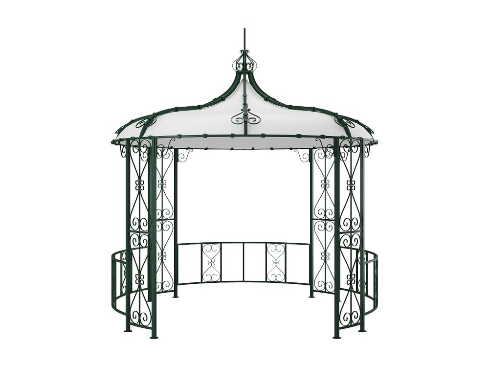 Kiosque de jardin acier vert sapin — vue 4
