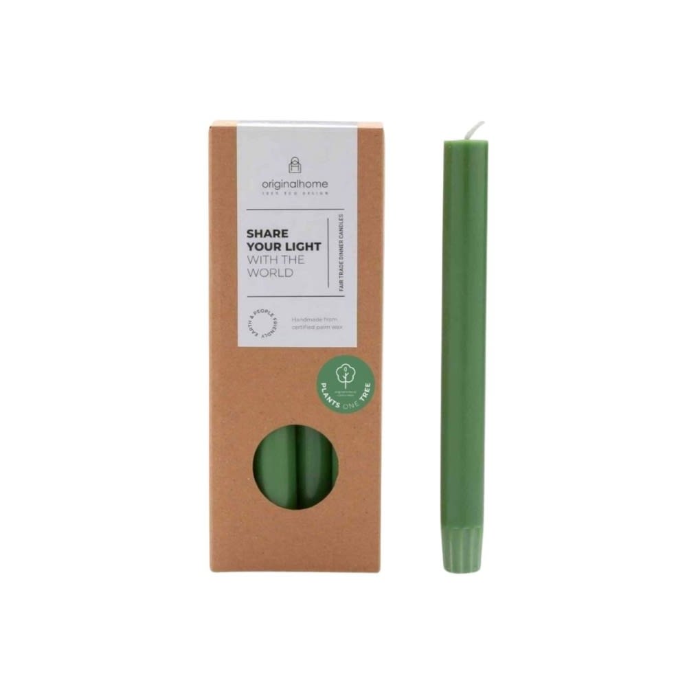 Set de 10 bougies cierges matcha 20 cm