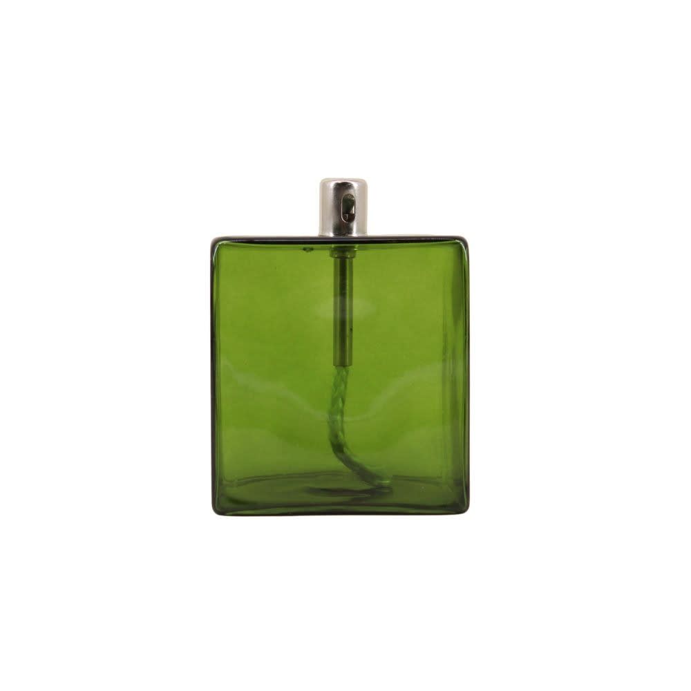 Lampe à huile en verre soufflé vert 10cm
