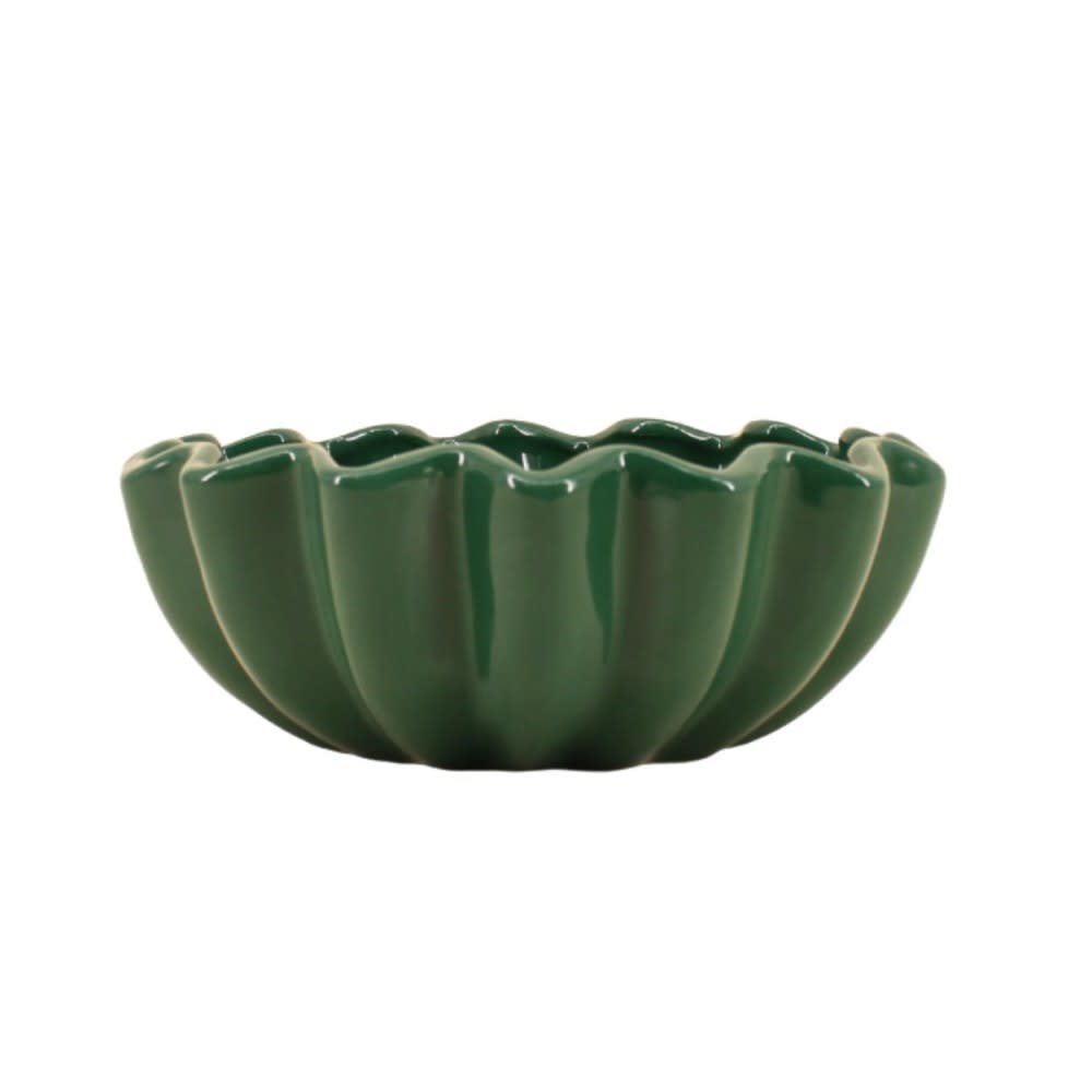 Coupe en céramique alvéolée vert 24cm