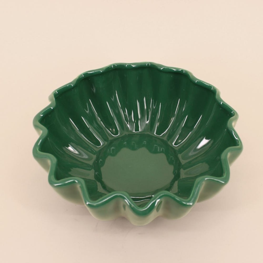 Coupe en céramique alvéolée vert 24cm — vue 4