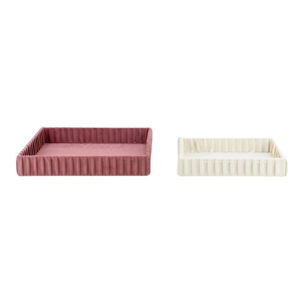 Set de 2 plateaux à bijoux en velours plissé