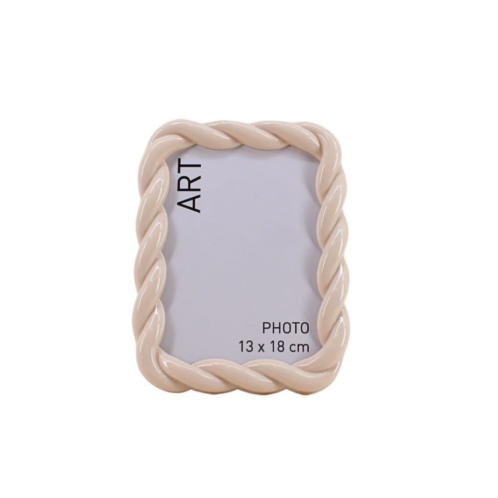 Cadre photo torsadé beige 13x18cm